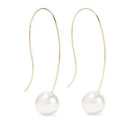 Gold-Plated Faux Pearl Earrings