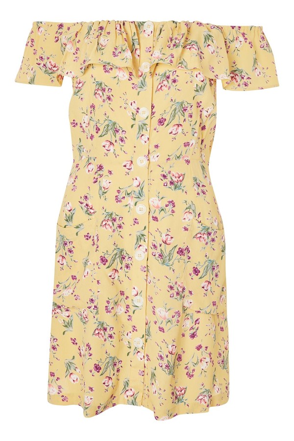 Floral Bardot Mini Dress