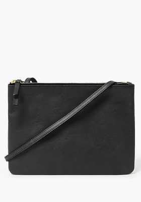 Leather Double Zip Crossbody Bag from Marks & Spencer