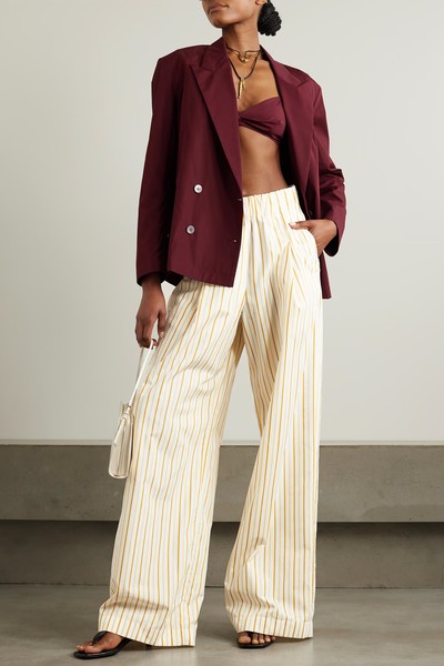 Striped Cotton Wide-Leg Pants from Dries Van Noten