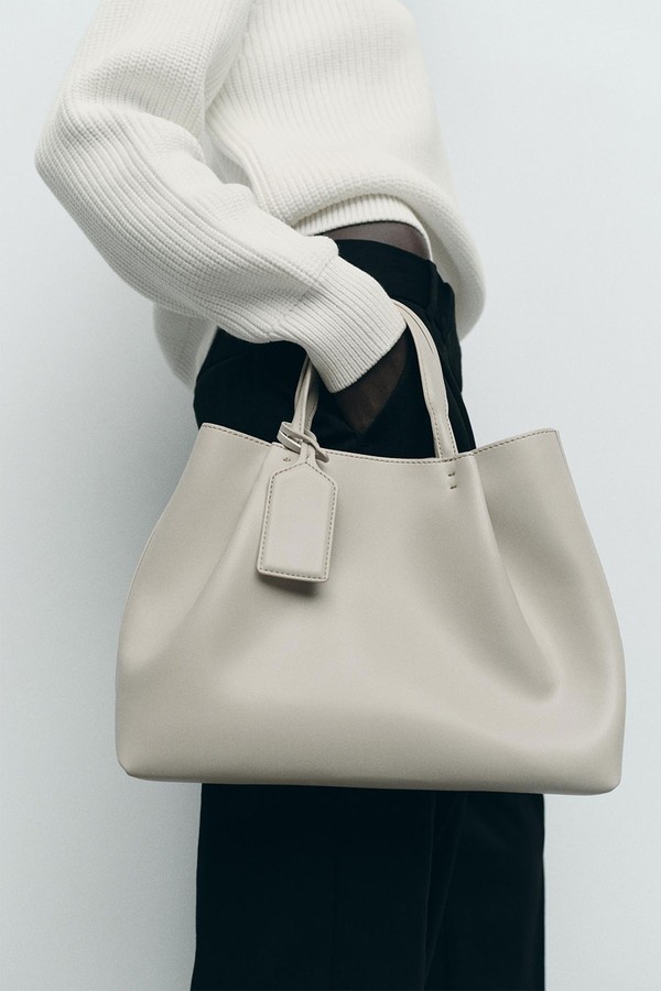 Topstitched City Bag from Zara