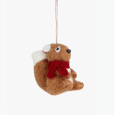 Bloomsbury Squirrel With Scarf Tree Decoration