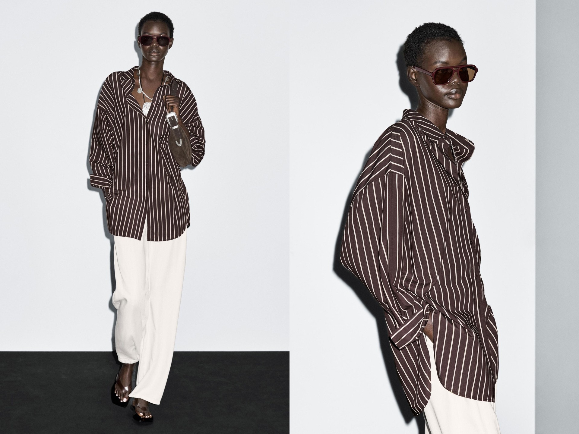 Loose-Fitting Striped Shirt