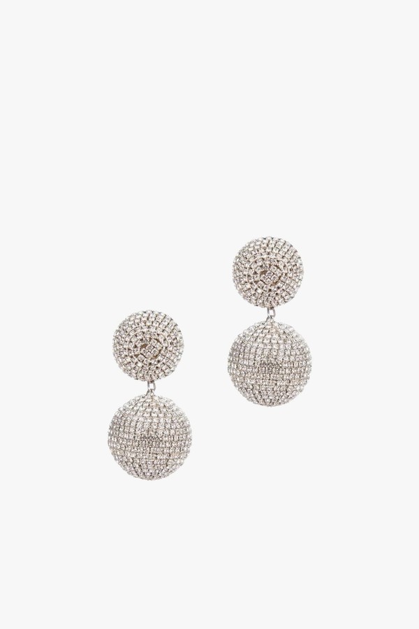 Krystal Silver Drop Earrings from Deepa Gurnani