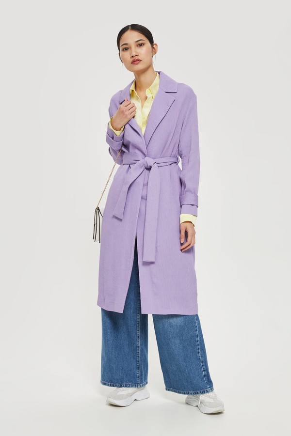 Plisse Belted Duster Coat