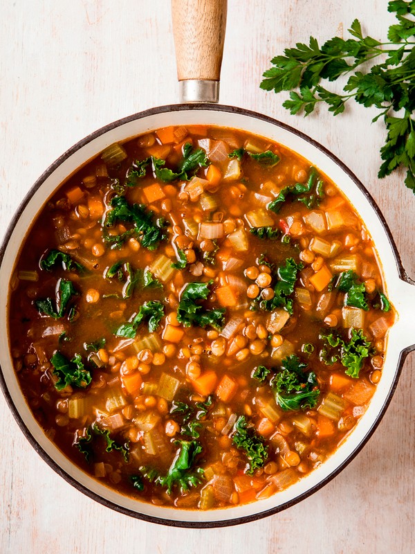 Spicy Lentil & Kale Soup