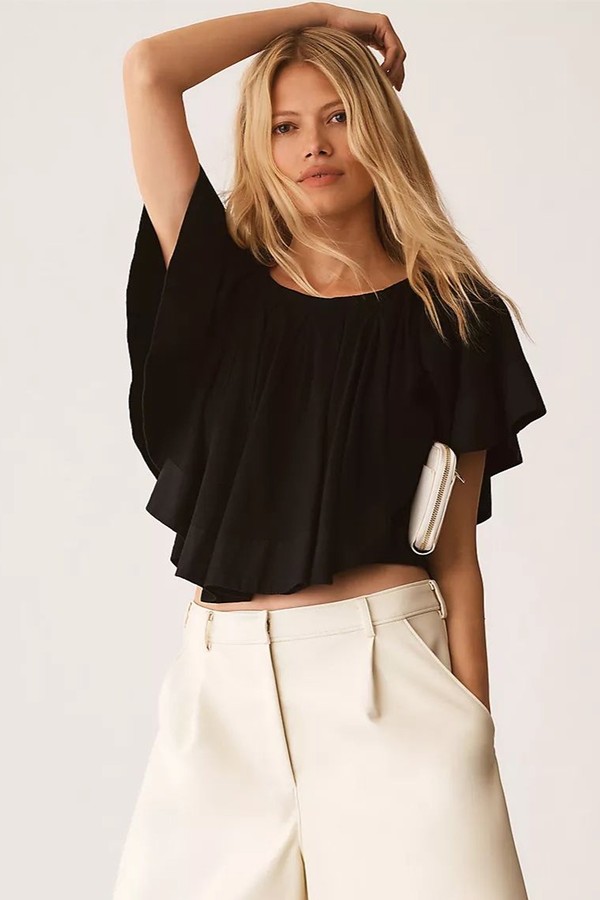Maeve Ruffled Swing Blouse from Anthropologie