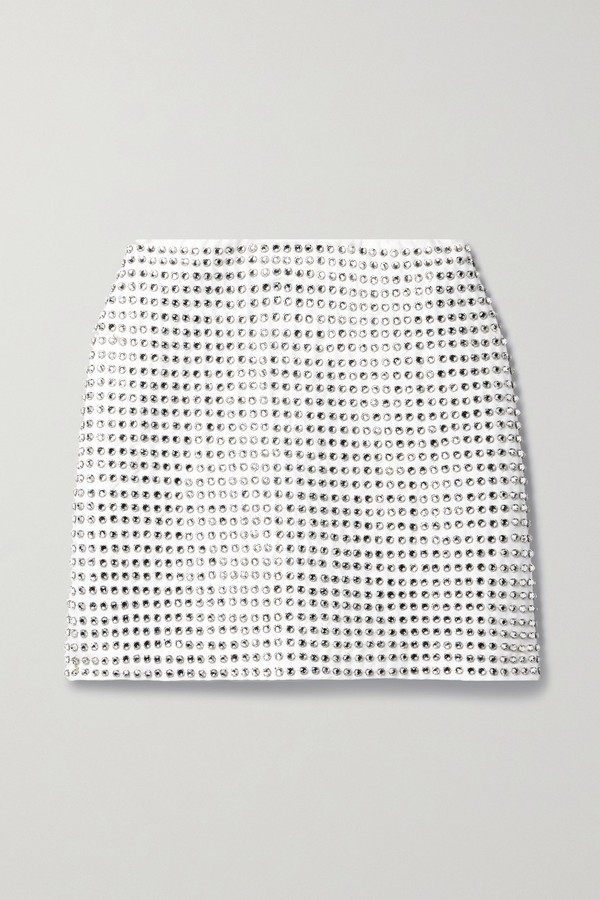 Riley Crystal-Embellished Satin Mini Skirt from Alice + Olivia 