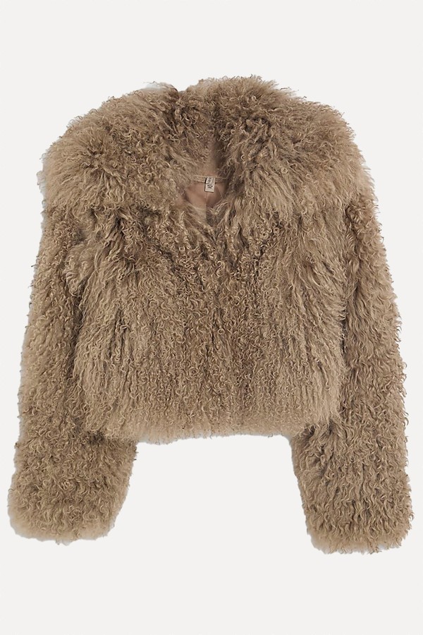 Real Shearling Short Jacket from River Island