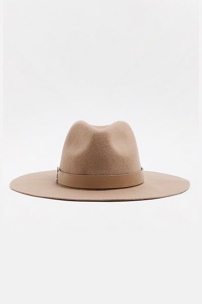 Cream RI Monogram Trim Fedora from River Island