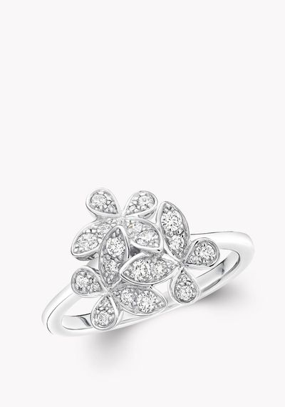 Triple Pavé Butterfly Diamond Mini Ring
