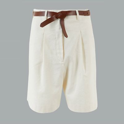 Belted Shorts With Linen
