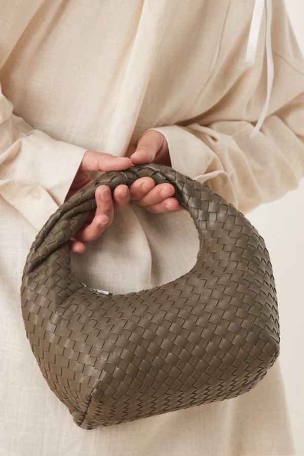 Braided Weave Small Tote Handbag With Twisted Handle from Gina Tricot