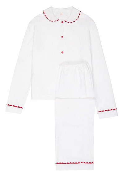 Cotton Poplin Long Pyjamas With Ric Rac Trim from Sarah Brown