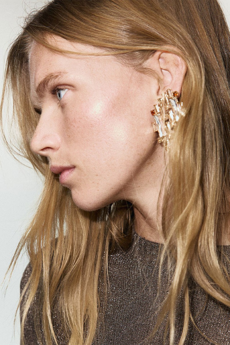 Combined Crystal Earrings from Mango