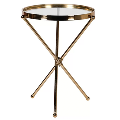 Round Glass Topped Side Table from Melody Maison
