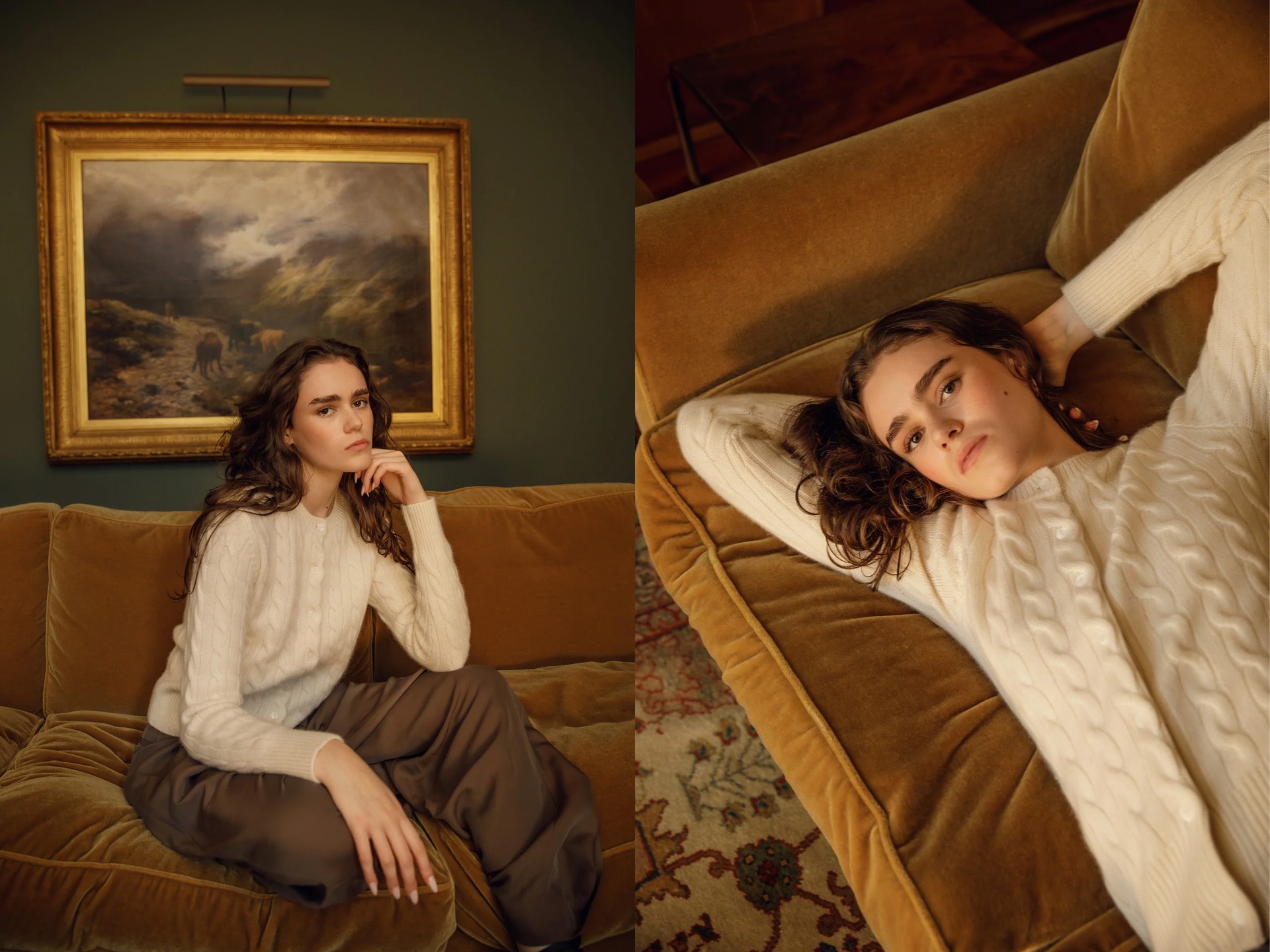 Calton Cable Cashmere Cardigan from Kiltane