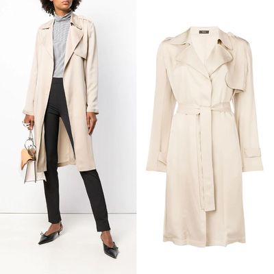Belted Midi Trench Coat from Theory