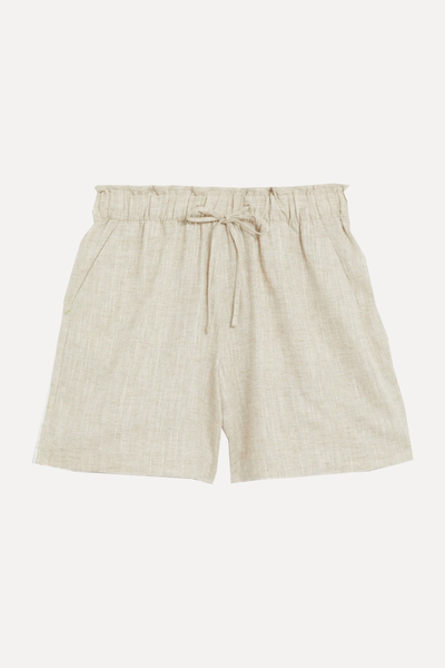 Linen Blend High Waisted Shorts from M&S