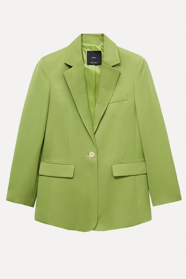 Linen-Blend Suit Jacket from Mango 