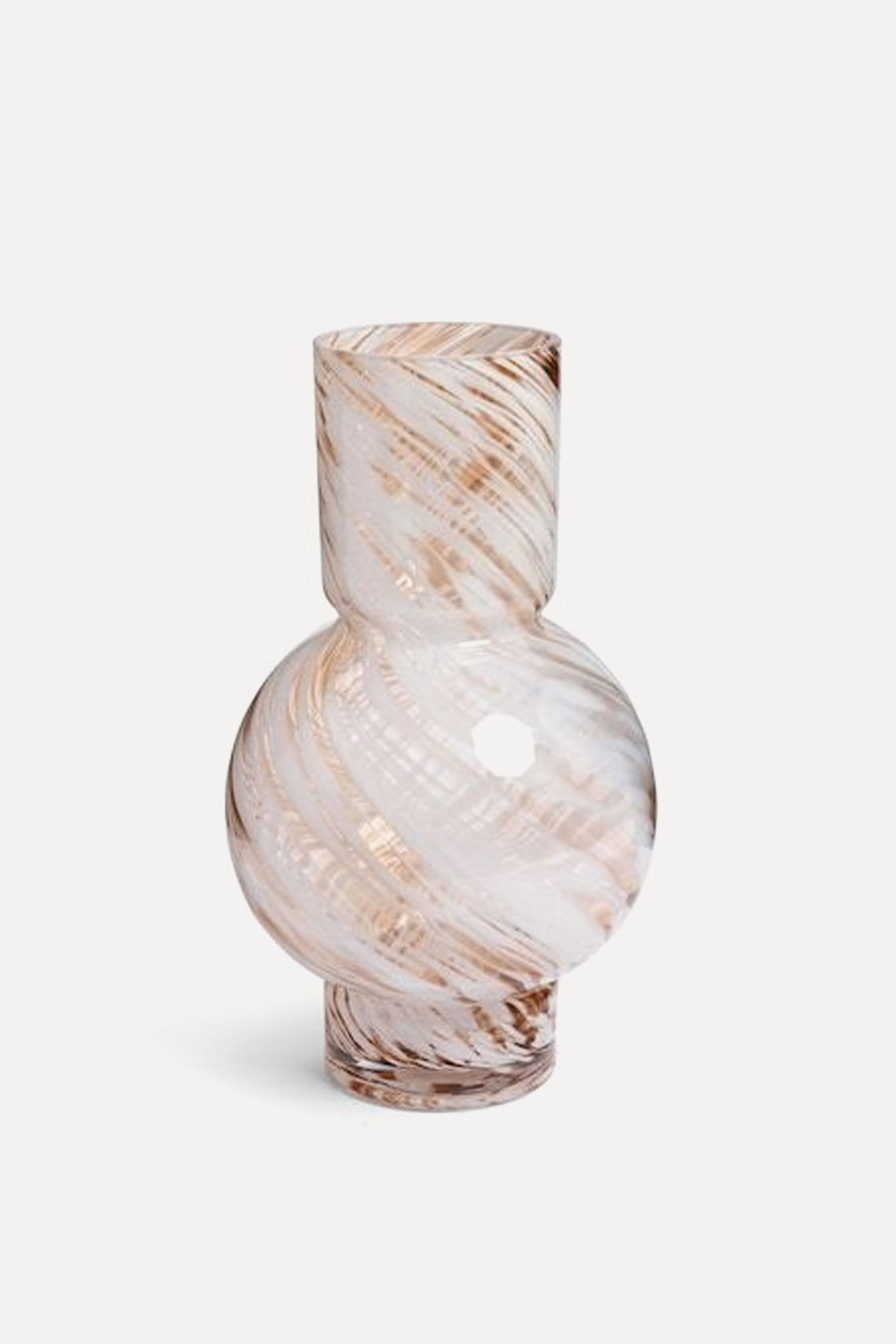 White Gold Marble Swirl Glass Vase