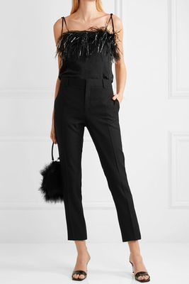 Favour Feather-Trimmed Satin Camisole from Alice McCall