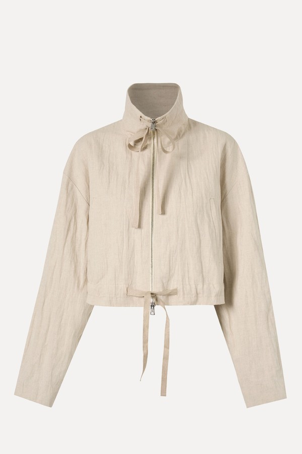 Cotton Linen Blend Crop Jacket