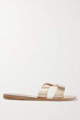 Desmos Cutout Metallic Leather Slides  from Ancient Greek Sandals 