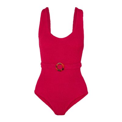Solitaire Embellished Seersucker Swimsuit, £112.50, Hunza G