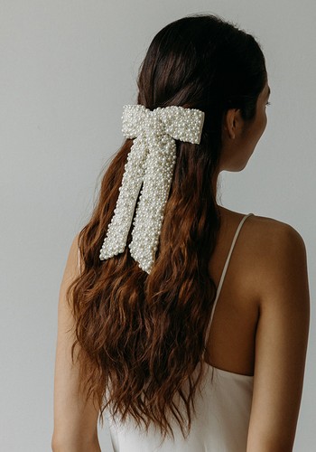 Bailey Pearl Bow Barrette from Jennifer Behr