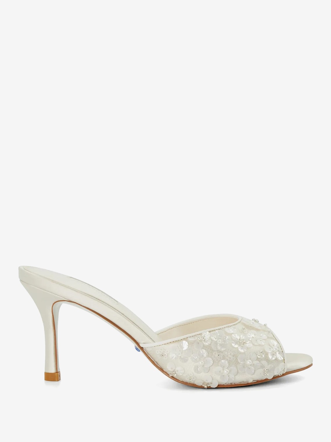 Minimoon Bridal Kitten Heel Mules