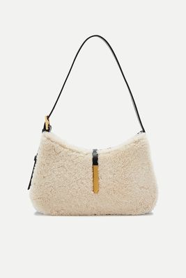 Tokyo Shearling and Leather Top Handle Bag from Demellier