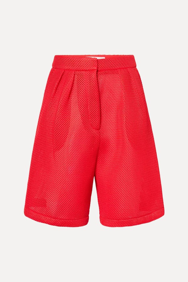 Marfa Pleated Mesh Bermuda Shorts from The Frankie Shop