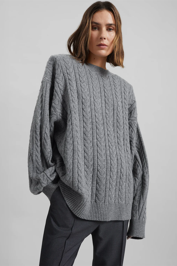 Karmoy Cable Knit Padded Sweater from The Frankie Shop