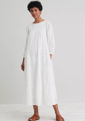 Elly Broderie Anglaise Tiered Midi Dress