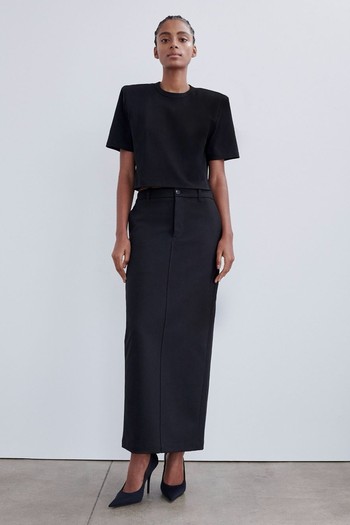 Crop Shoulder Pad T-Shirt from Wardrobe NYC