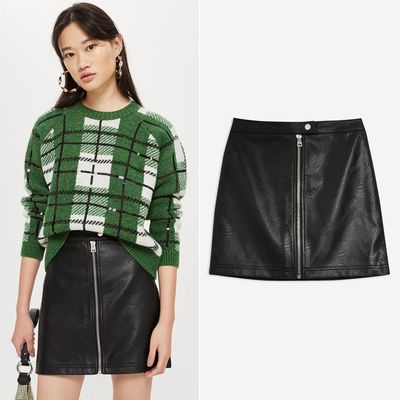 Leather Look Mini Skirt