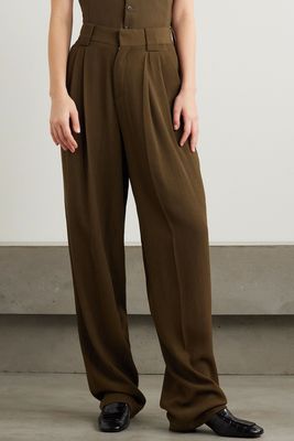 Evidence Pleated Wool-Blend Twill Wide-Leg Pants from Petar Petrov