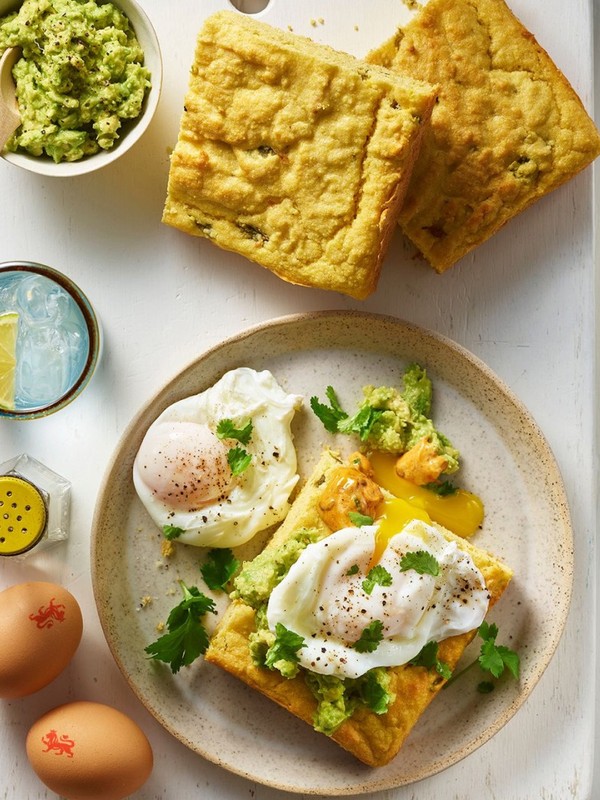 Tom Daley’s Jalapeno Cornbread With Poached Egg, Avocado & Chipotle Mayo