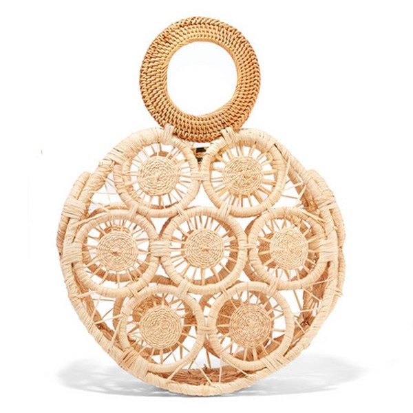 Stella Rattan And Woven Raffia Tote from Cult Gaia