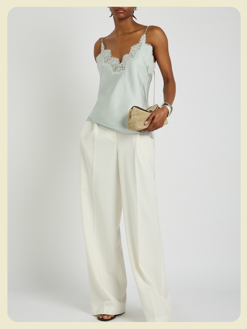 Lace-Trim Silk Camisole Top from ROHE