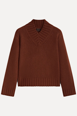 High V-Neck Wool Blend Sweater from Massimo Dutti