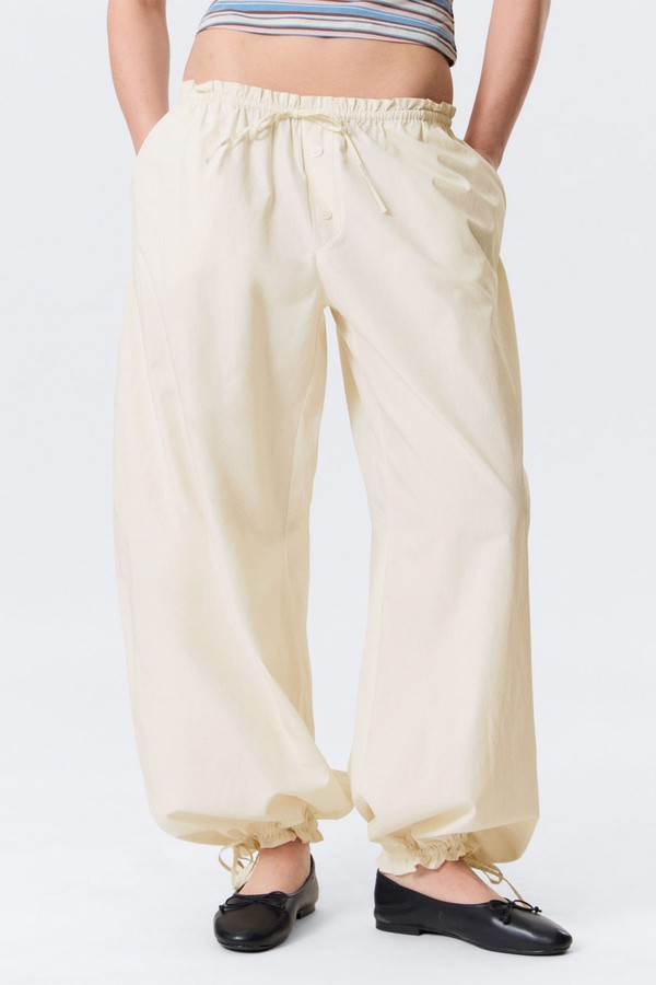 Low Rise Ruched Drawstring Trousers from  Monki