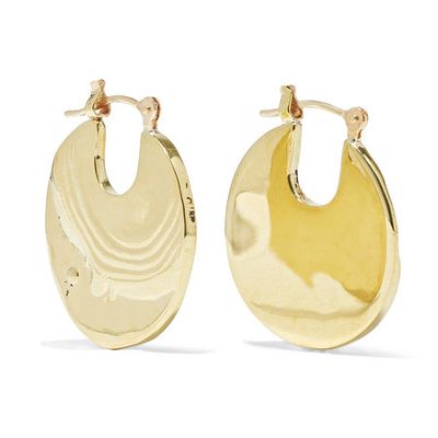 Small Paillette Gold-Tone Hoop Earrings from Leigh Miller