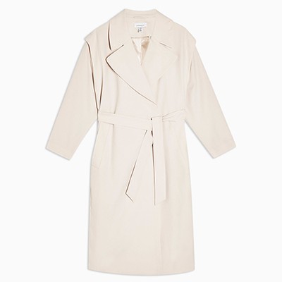 Cream Lipped Shoulder Duster Coat from Topshop