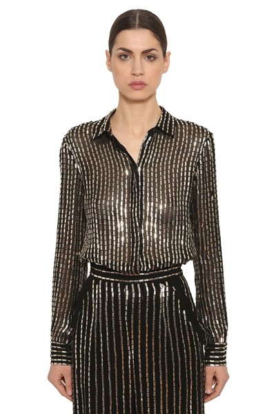 Sequined Sheer Georgette Shirt from Temperley London