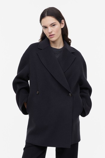 Double-Breasted Wool-Blend Coat