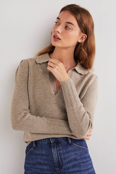 Cashmere Detail Collar Jumper