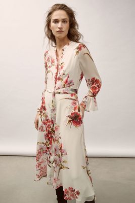 Georgette Dress With Floral Print from Massimo Dutti