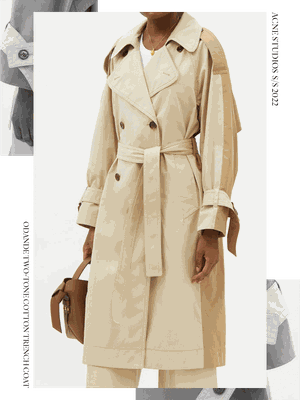 Odande Two-Tone Cotton Trench Coat